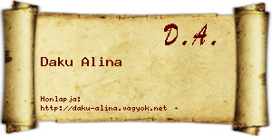Daku Alina névjegykártya